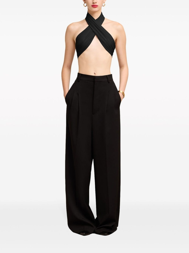 AMI Paris sash silk cropped top outlook