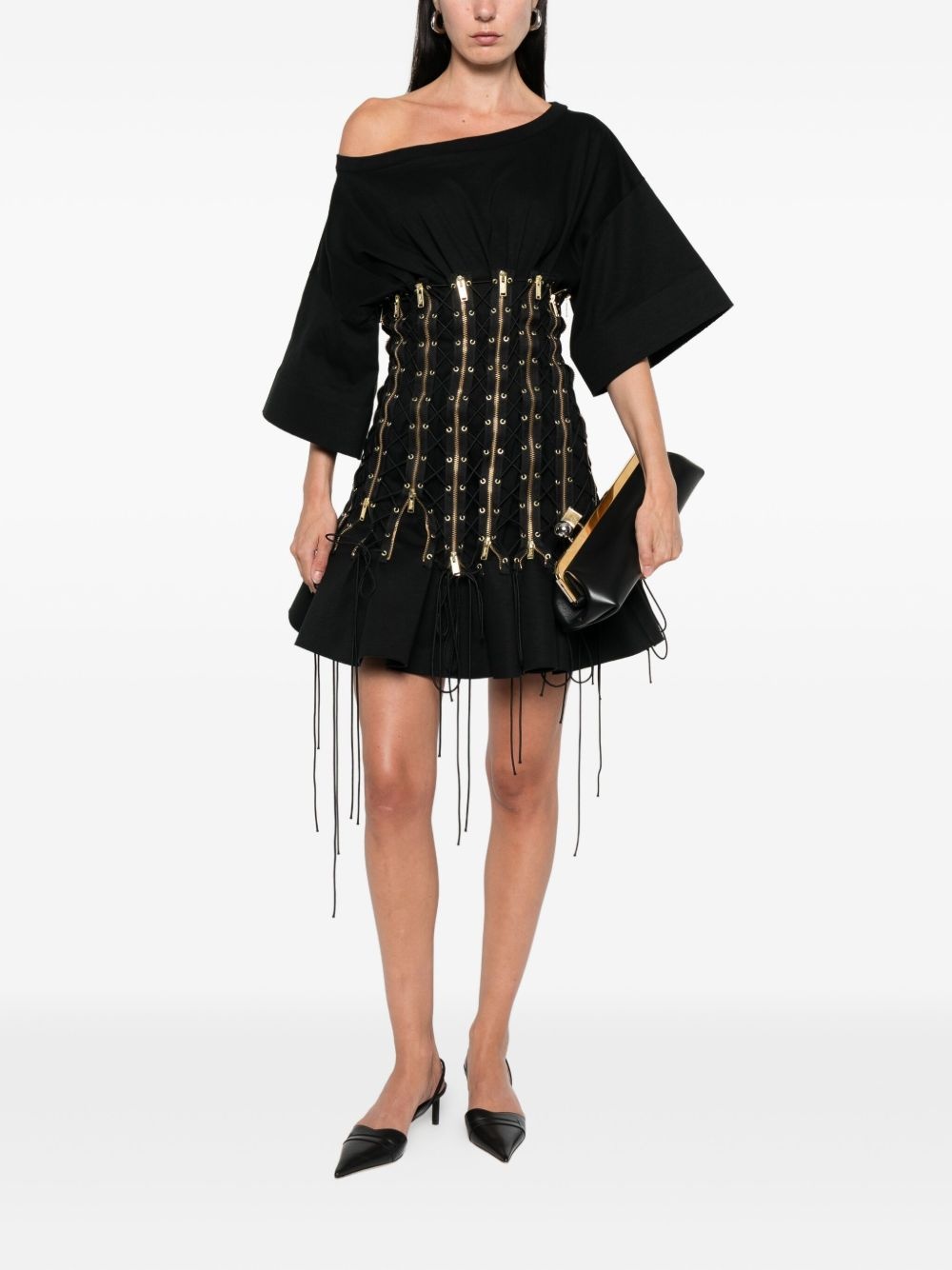 zip-detail mini dress - 2