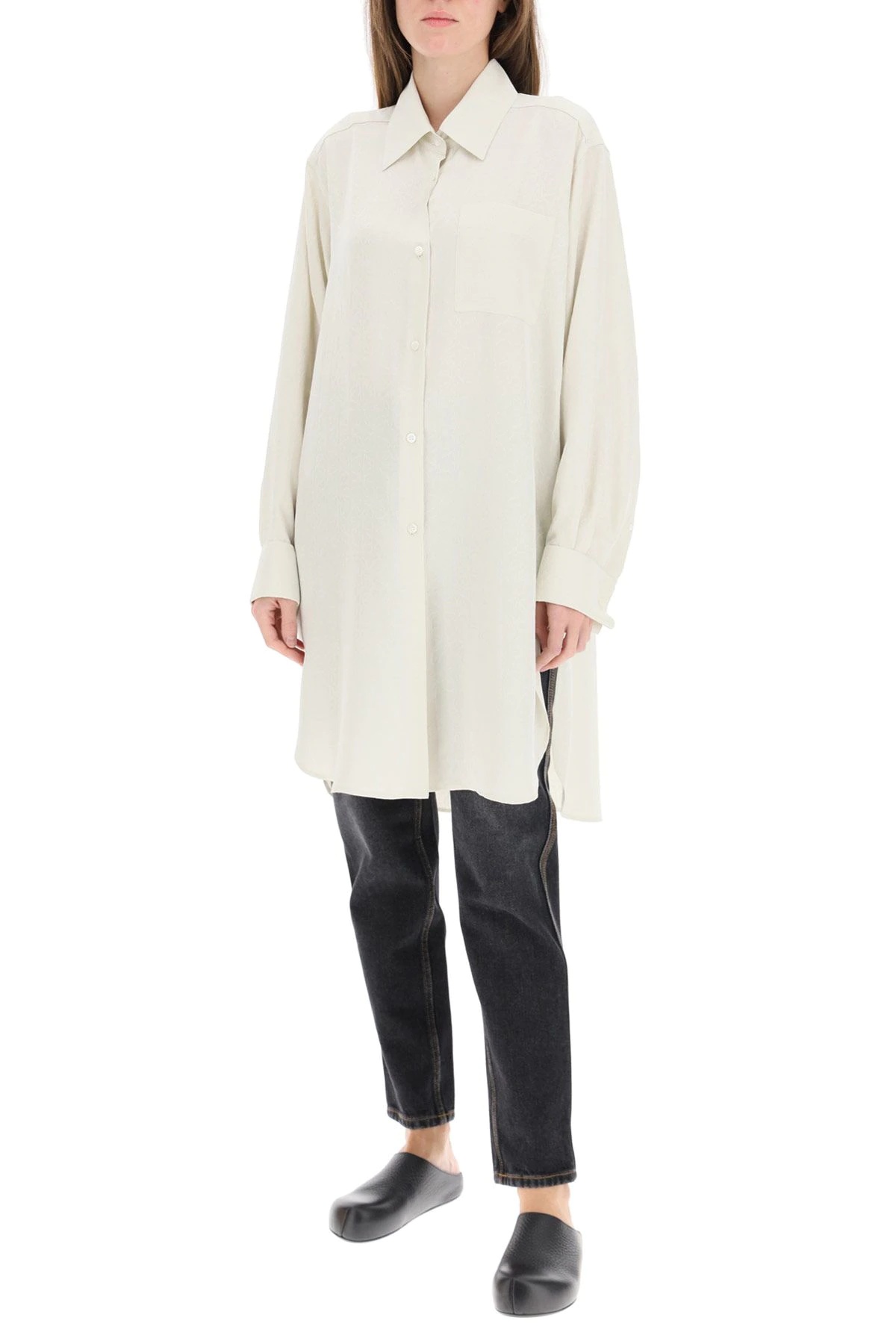 ANAGRAM JACQUARD SILK SHIRT - 2