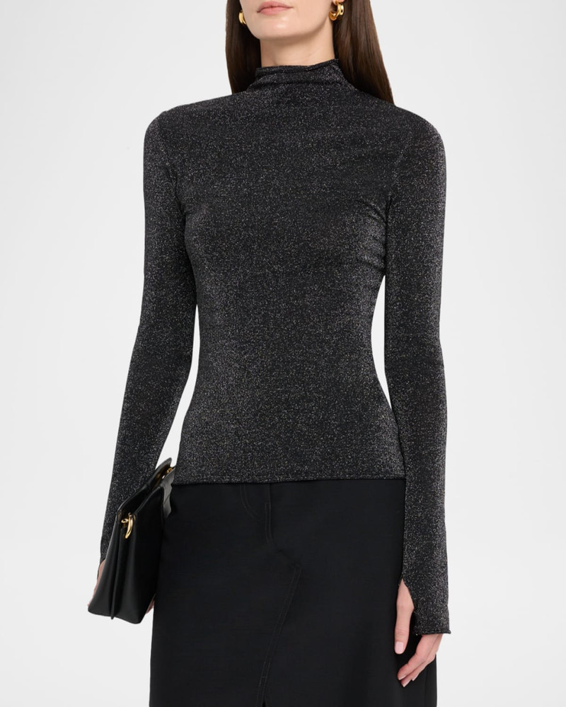 Chiano Long-Sleeve Sparkly Knit Top 4