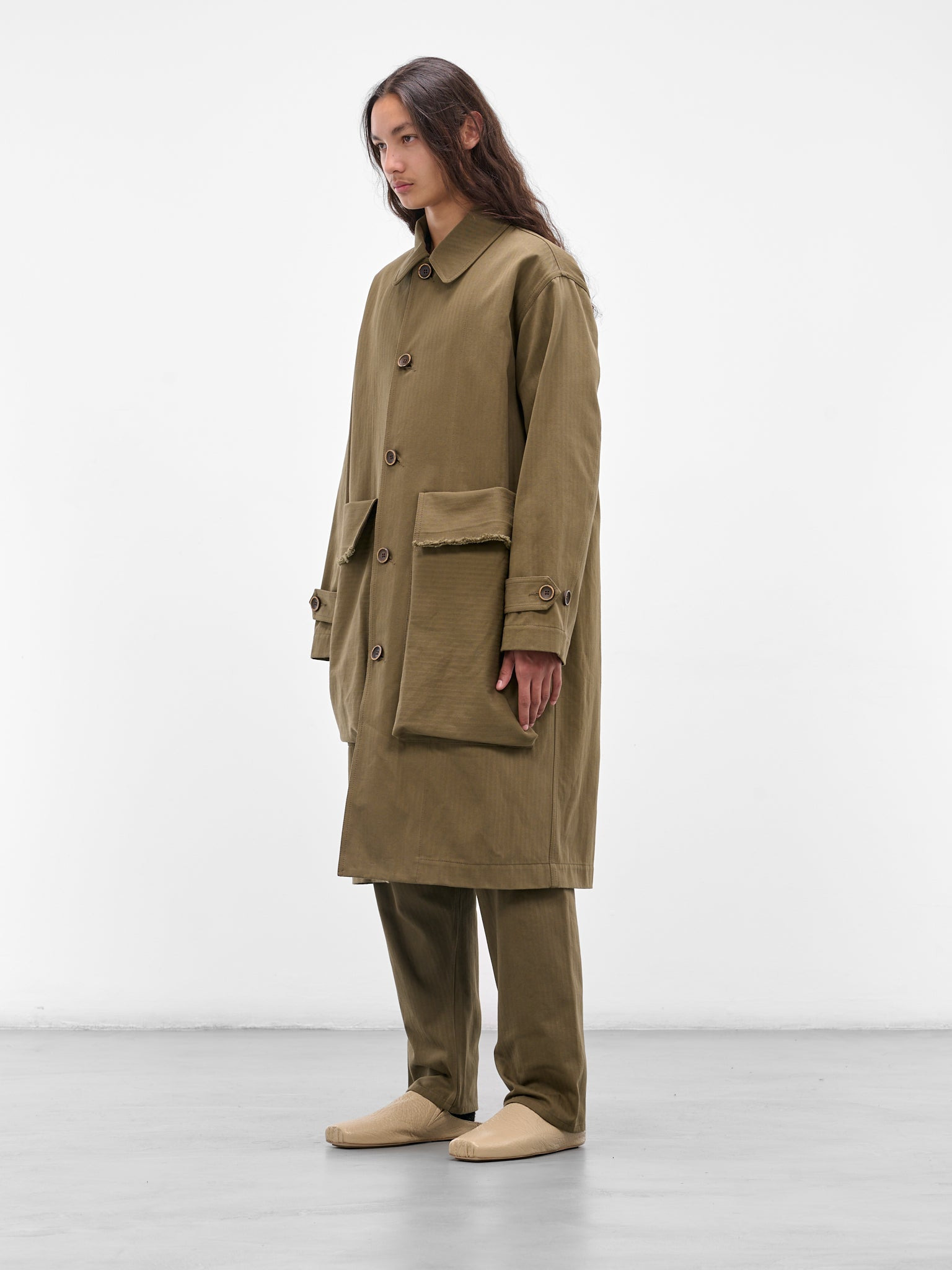 Green Striped Pocket 'Coolly' Coat - 2