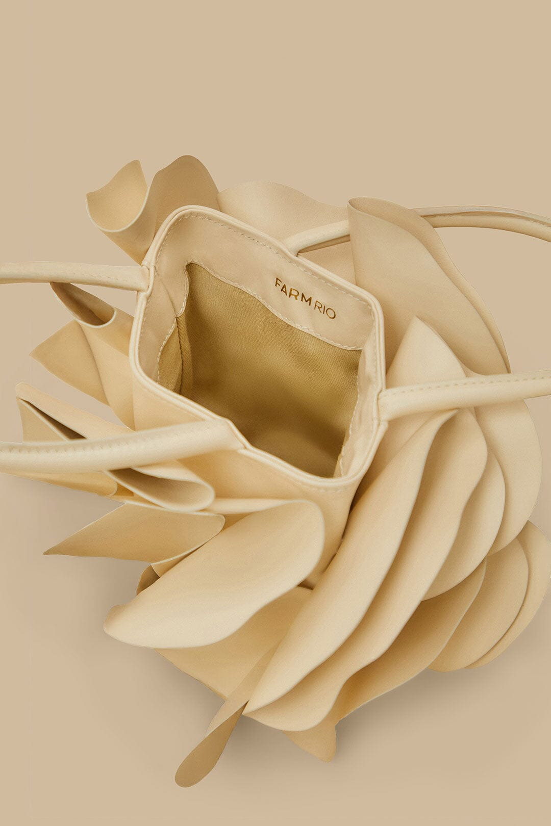 Ivory Leather Flower Bag - 5