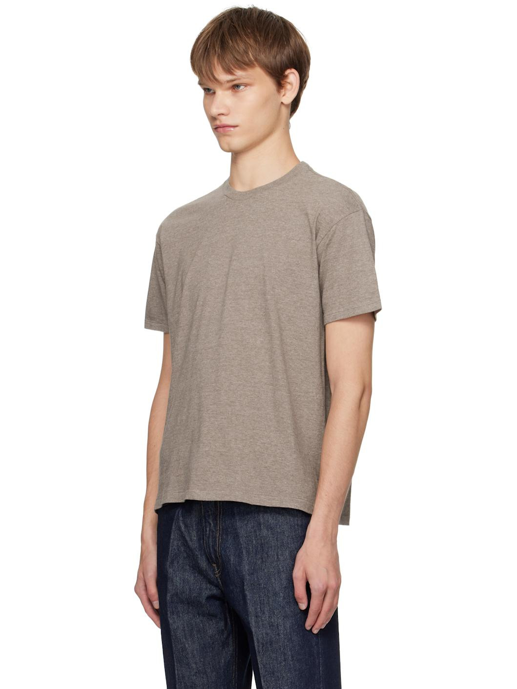 Brown Seamless Crew Neck T-shirt - 4
