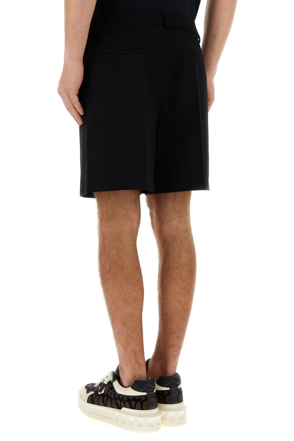 Black wool bermuda shorts - 4