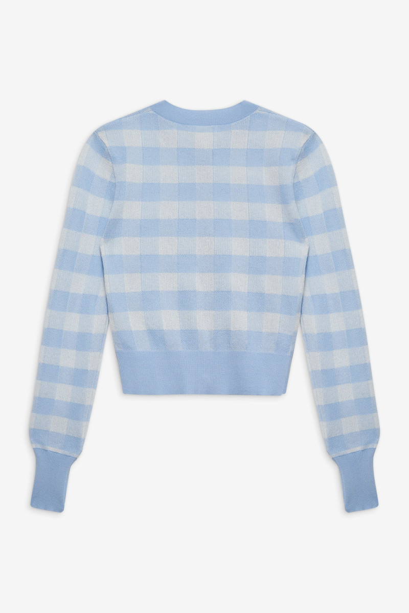 For Love & Lemons Brushed Gingham Knit Cardigan outlook