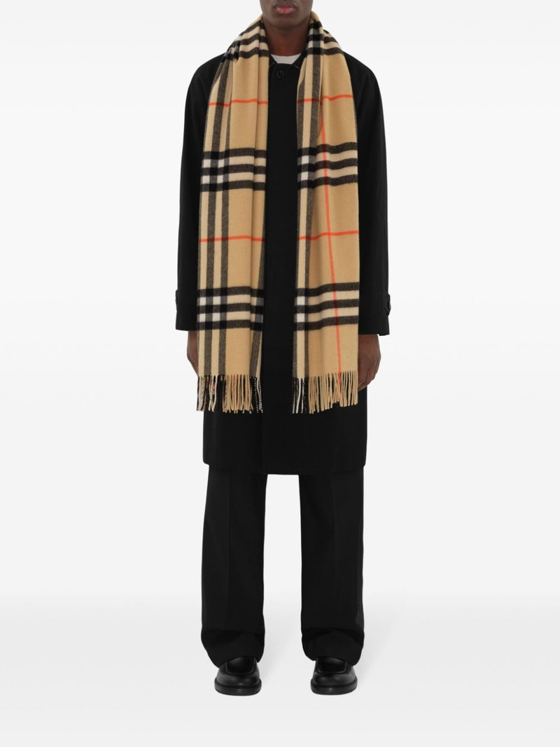 Burberry wide check cashmere scarf outlook
