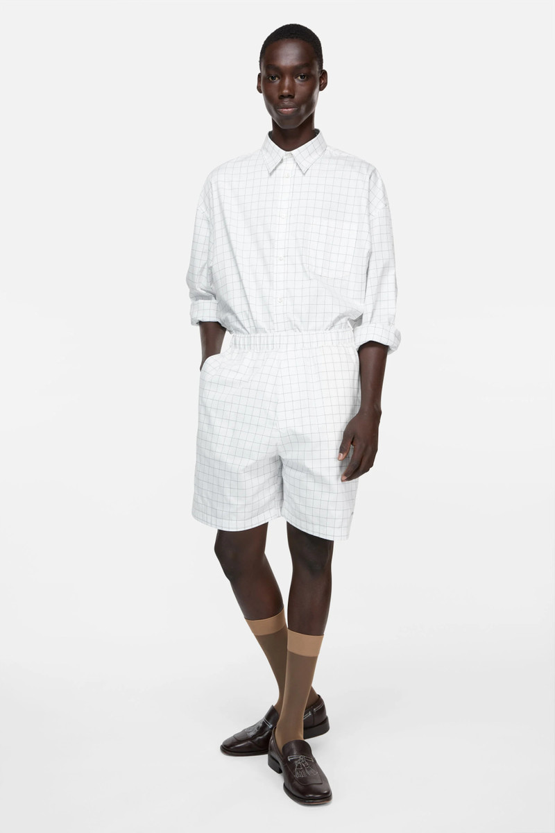 Acne Studios Casual check shorts - White/black outlook