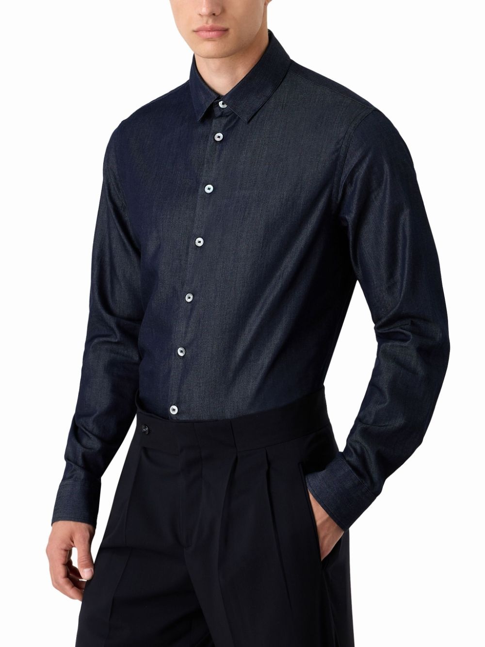 slub-effect cotton shirt - 3