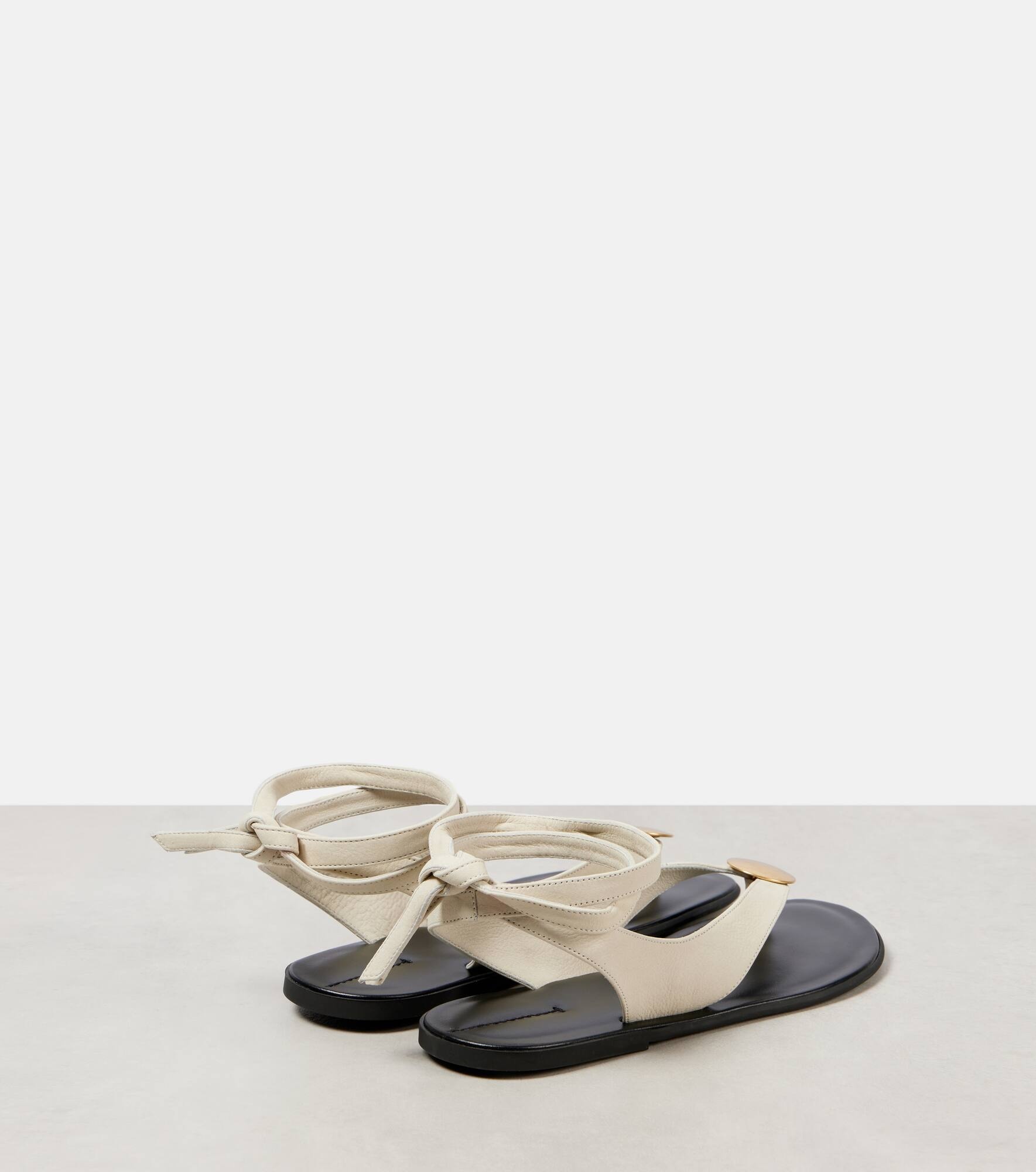 Charm nubuck thong sandals - 3