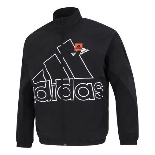 Men's adidas Mh Bp3 Wvjkt Large Logo Athleisure Casual Sports Woven Jacket Autumn Black HP1433 - 1