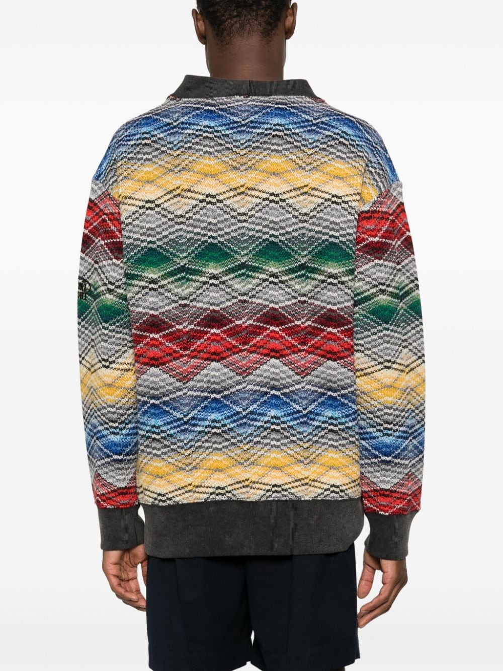 Zigzag V-neck cardigan - 4