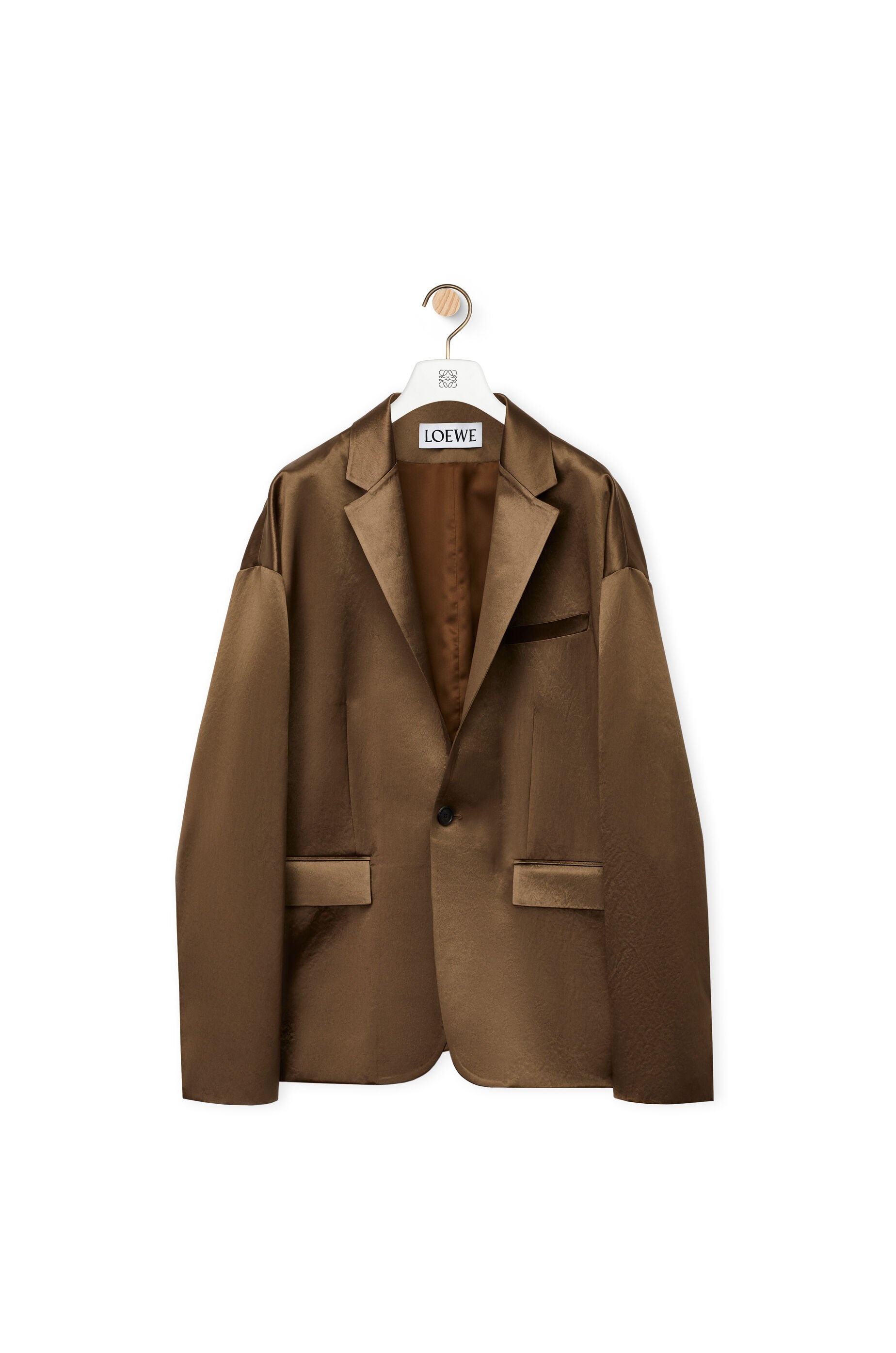 Single breasted jacket in technical satin - 1