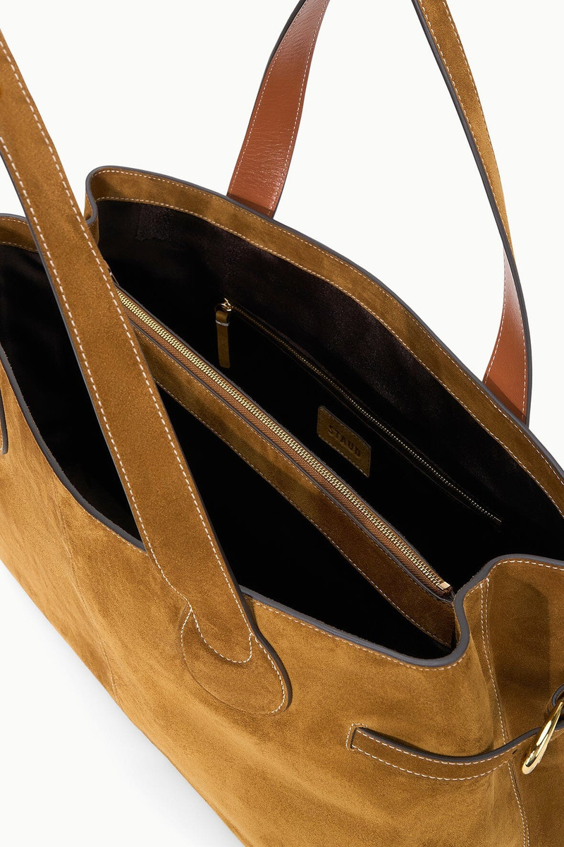 STAUD PIPER TOTE TAN SUEDE 6