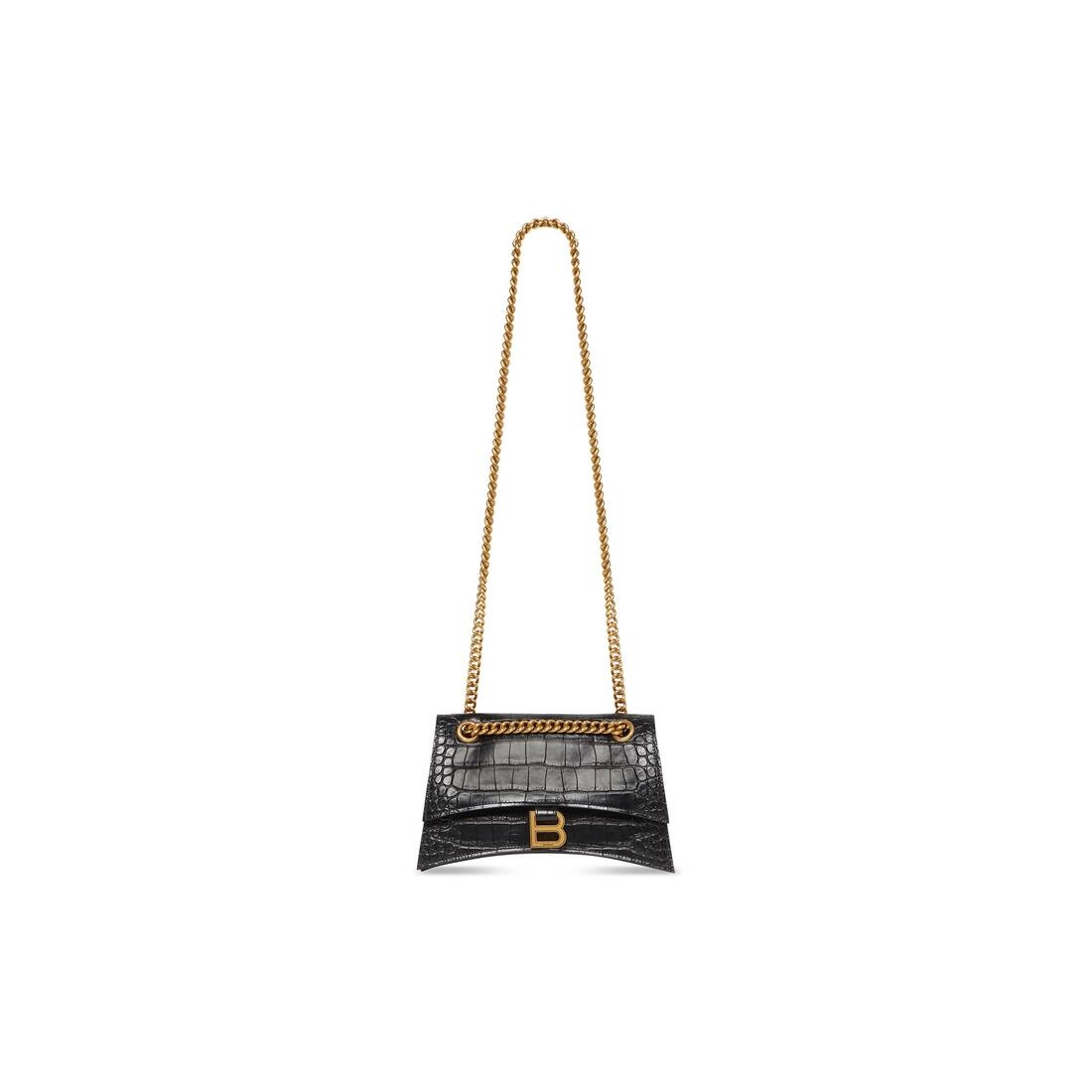 国内配送【BALENCIAGA】Crush ミディアム レザー バッグ ホワイト の ウィメンズ Crush チェーンバッグ ミディアム