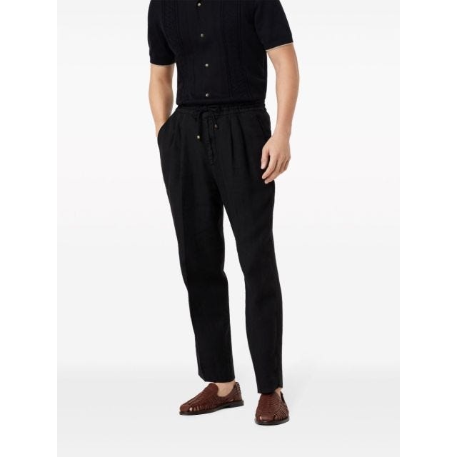 Black straight trousers with drawstring - 3