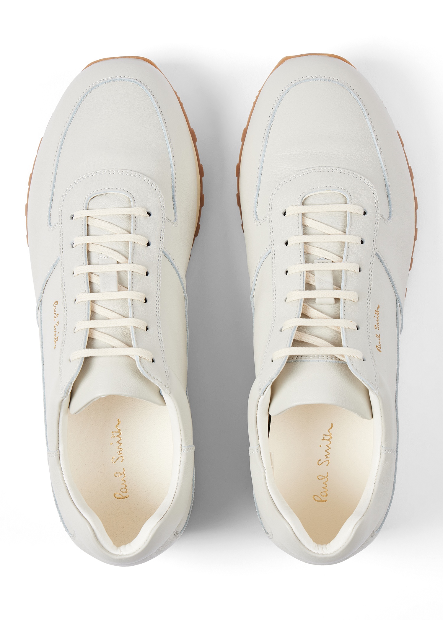 Ecru Leather 'Velo' Trainers - 5