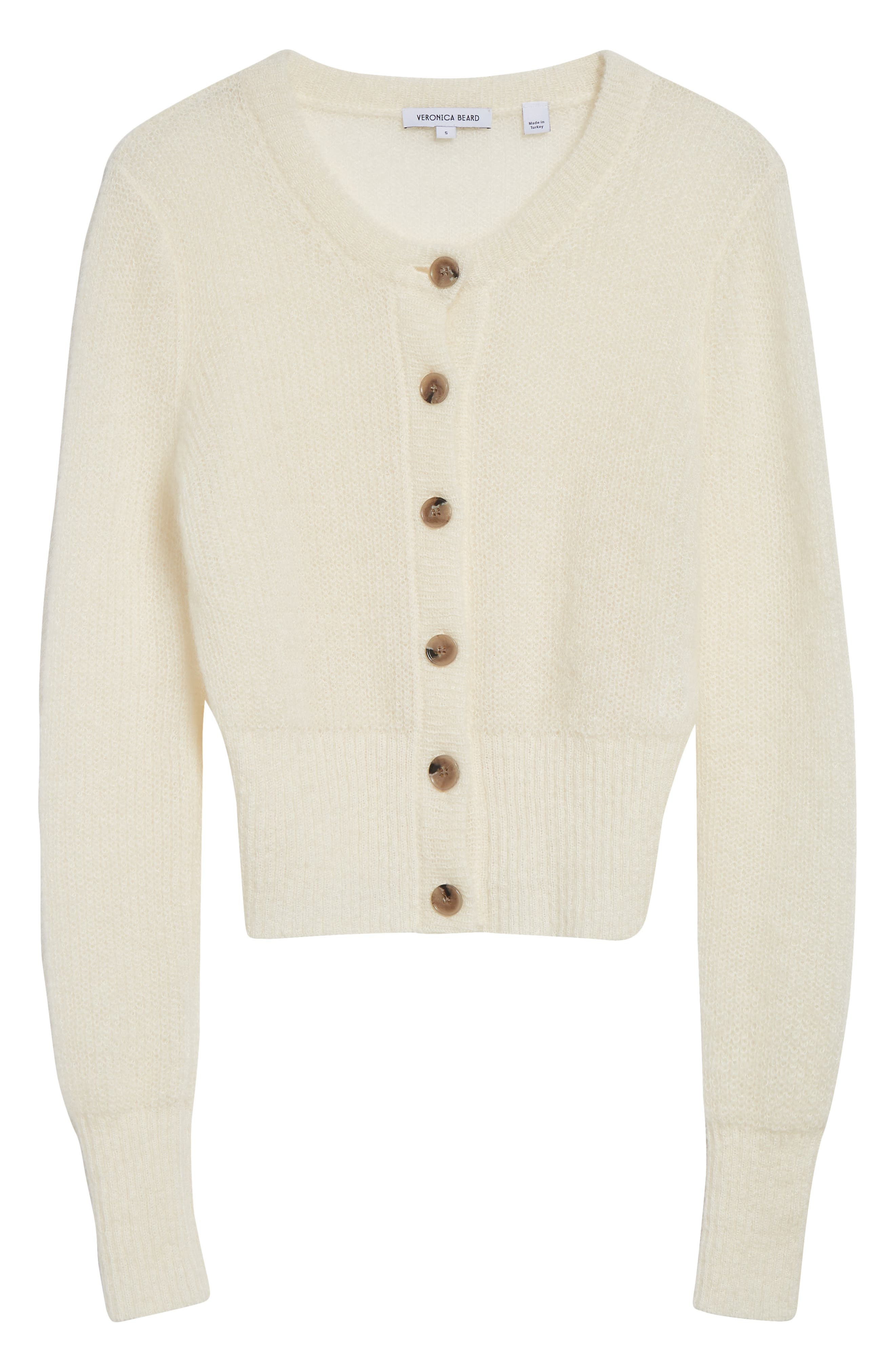 Veronica Beard Gilmour Crop Cardigan in Dove at Nordstrom - 6