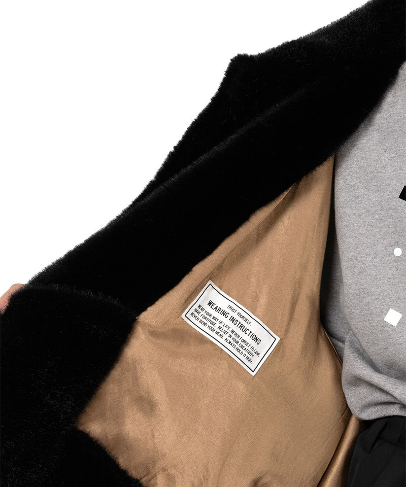 Roll-up Hem Fake Fur Coat 10
