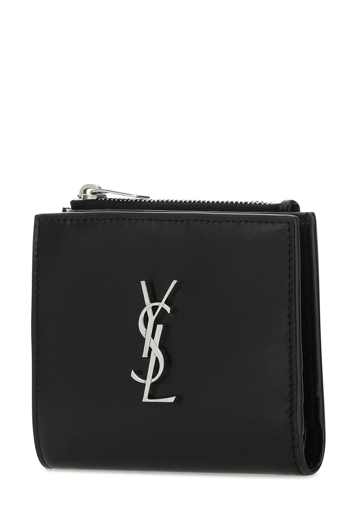 Saint Laurent Men Black Leather Wallet - 2