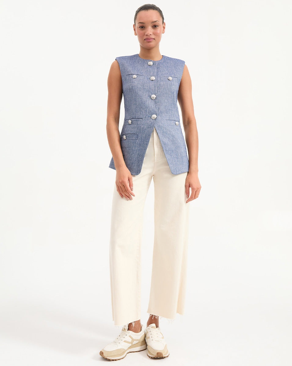 TAMARA LINEN VEST - 8
