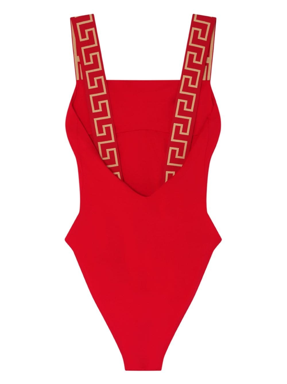 Greca Border square-neck swimsuit - 2