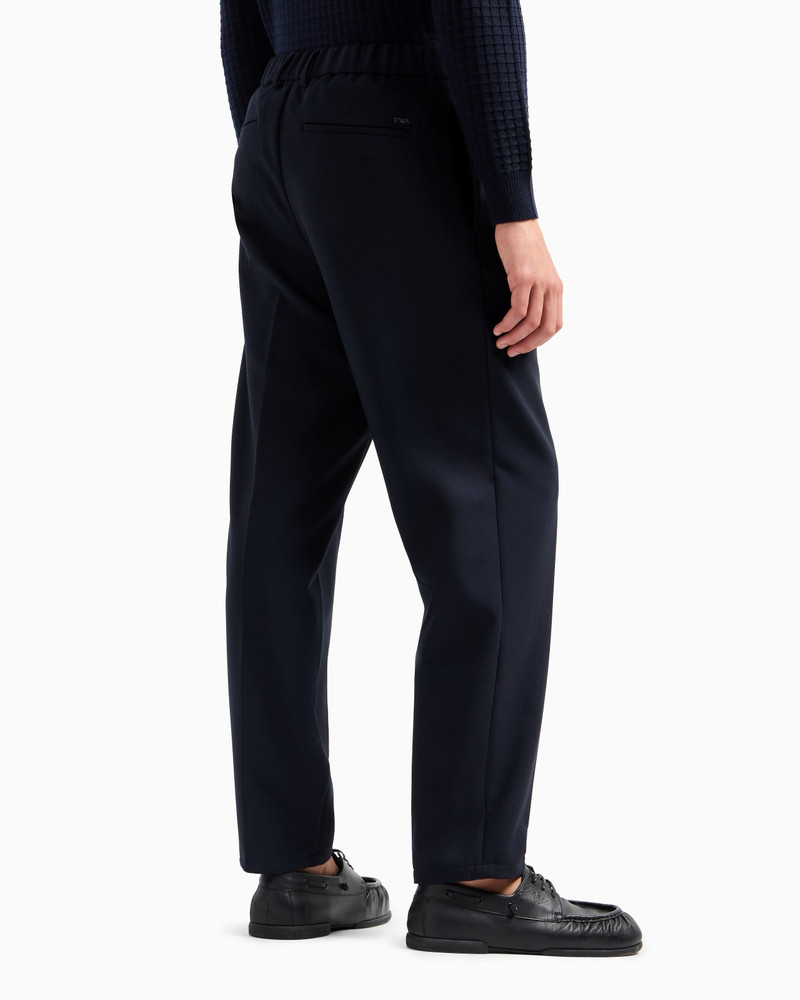 Viscose-blend elasticated-waist trousers 3