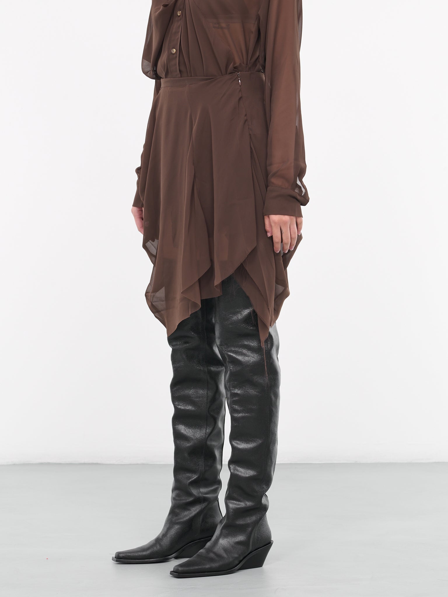 Draped Sheer Skirt - 2
