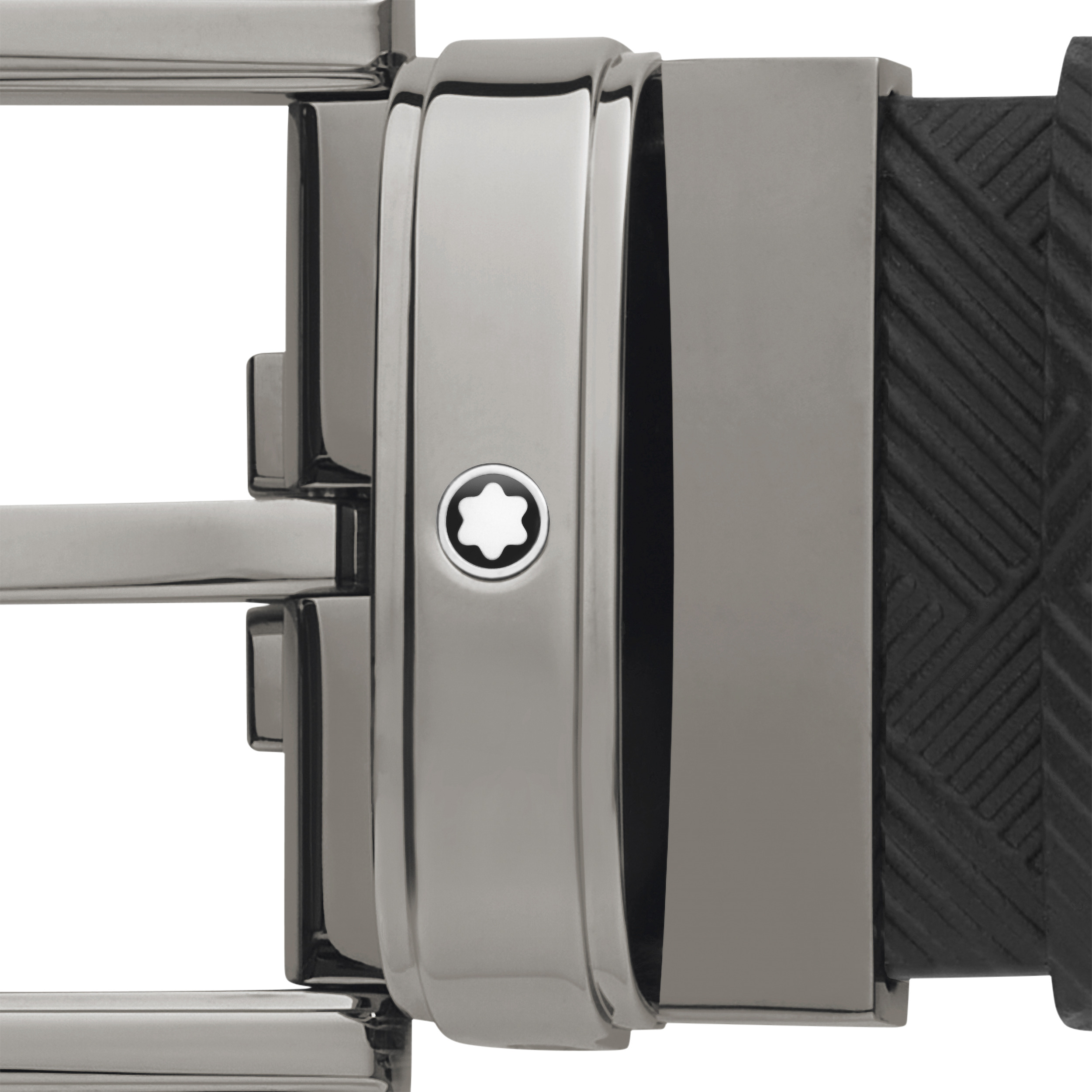 Black 35 mm leather belt - 4