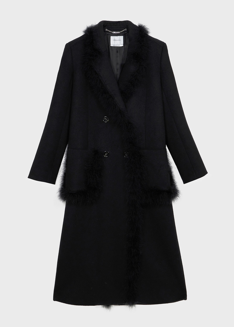 FELT COAT WITH MARABOU FEATHERS 1