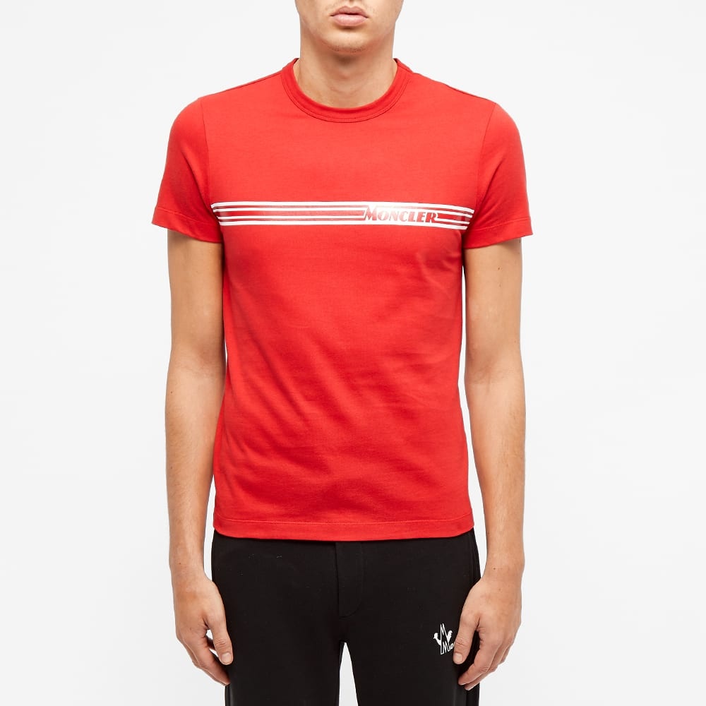 Moncler Chest Logo Stripe Tee - 4