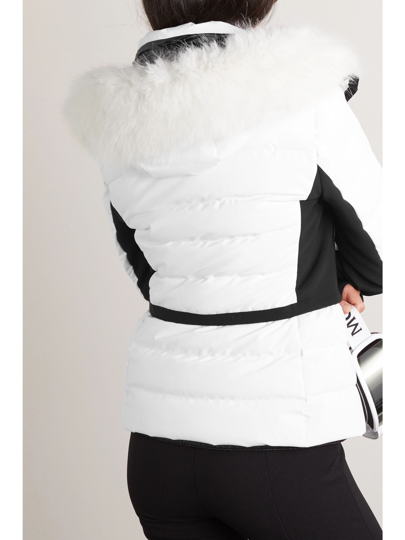 Lamoura hooded faux fur-trimmed quilted down ski jacket White - 3