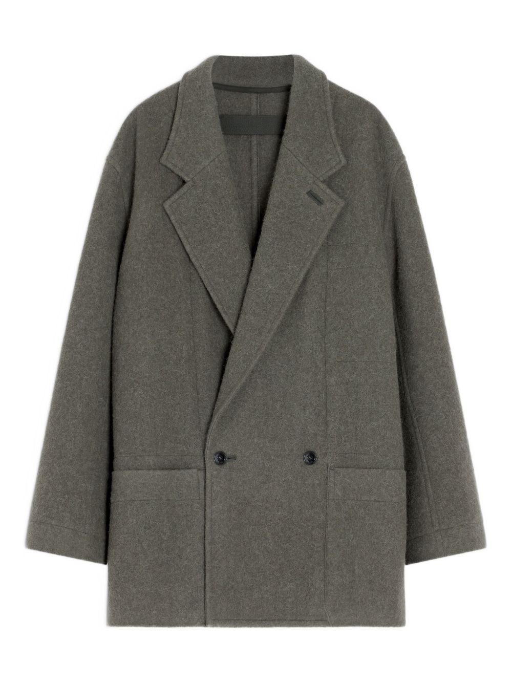 felt double-breasted coat - 1