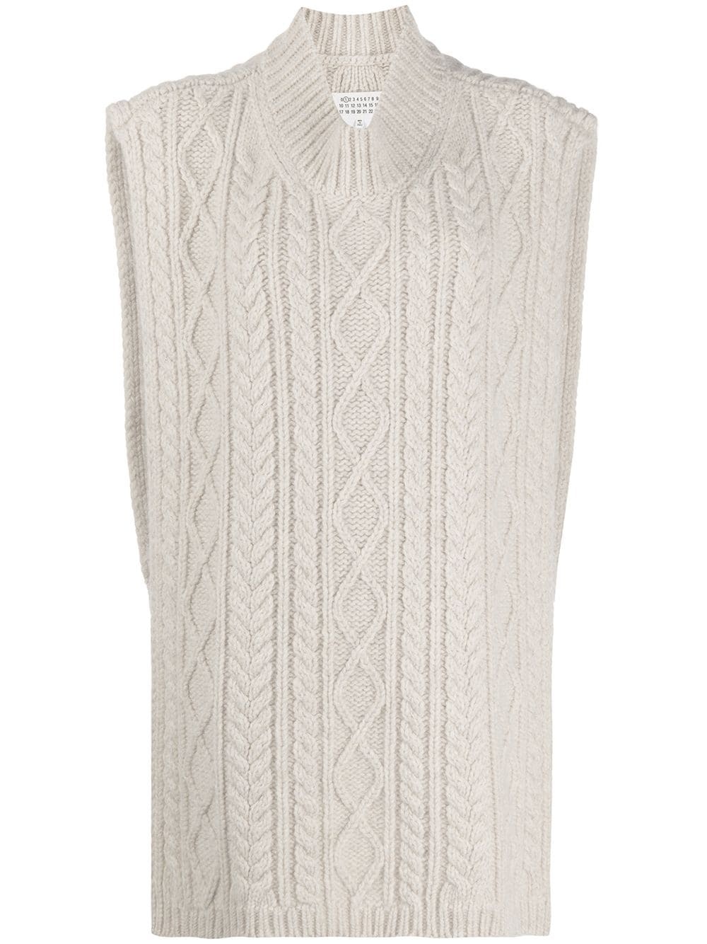 high-low hem knitted vest - 1