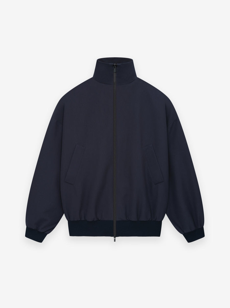 Wool High Neck Track Jacket - 1