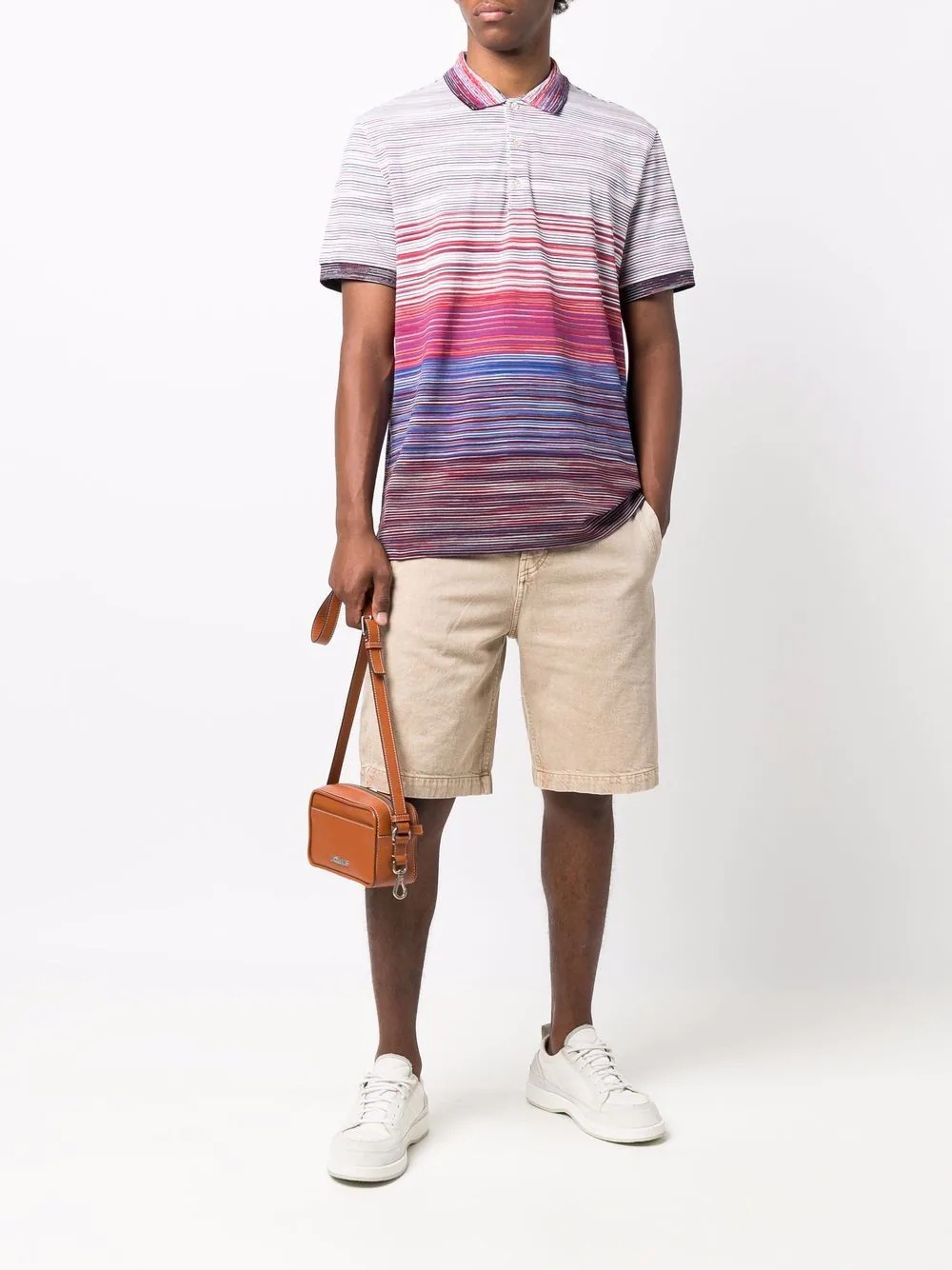 abstract-stripe polo shirt - 2