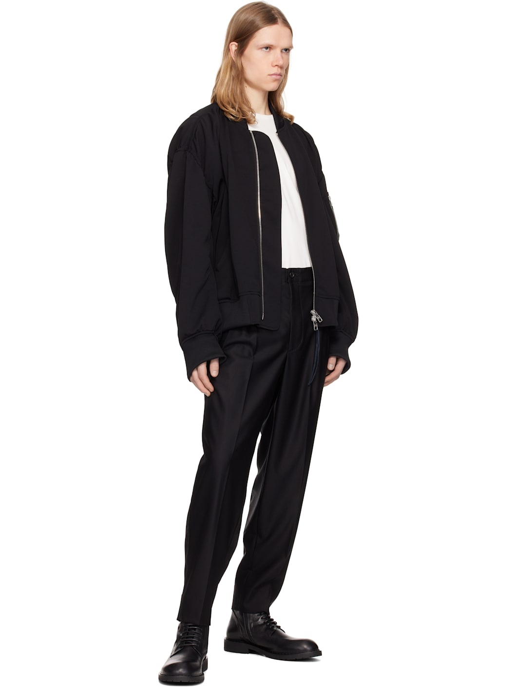 Black Summer Wool Trousers - 4