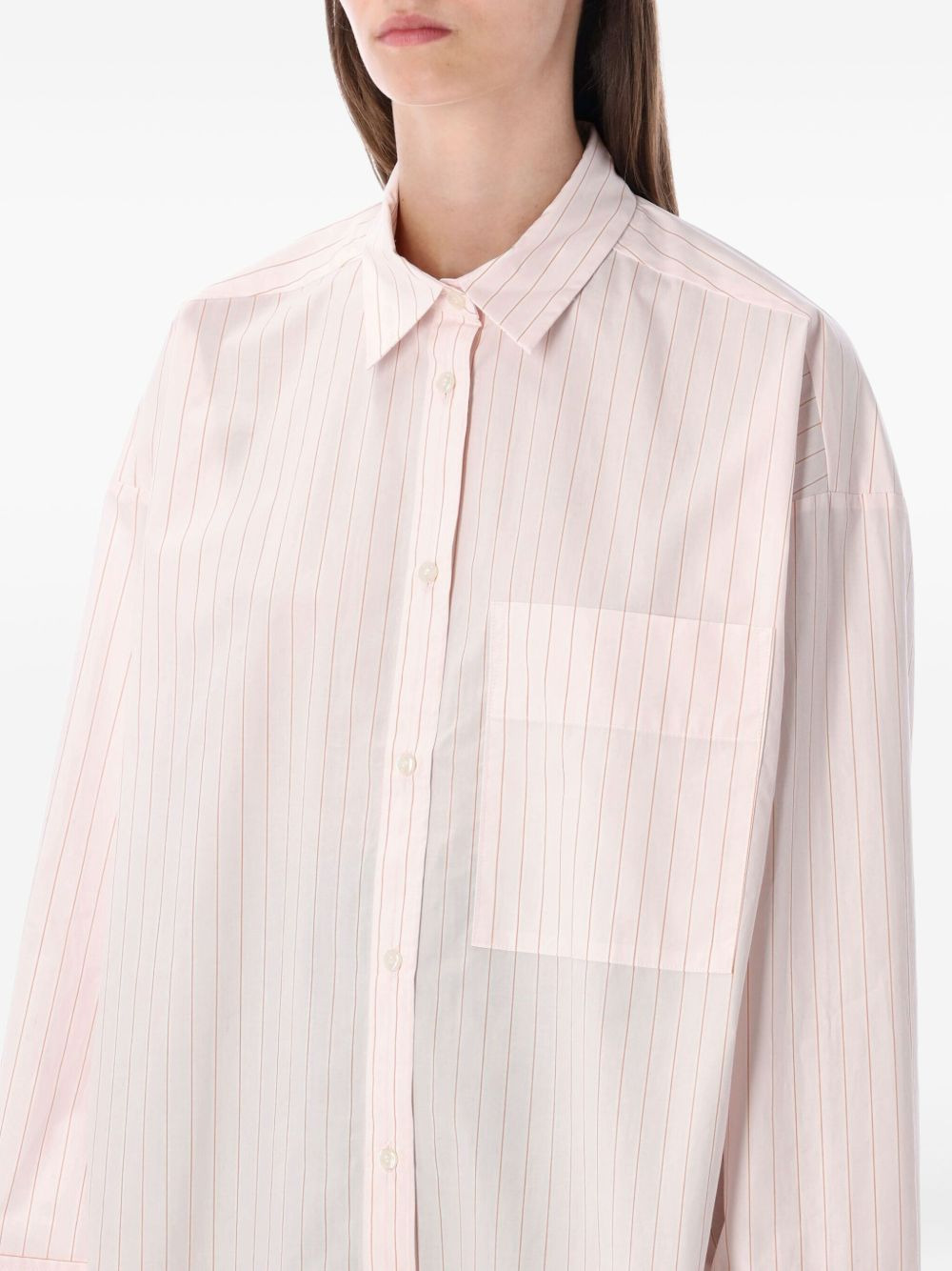 Derris pinstripe-pattern pocket shirt - 3