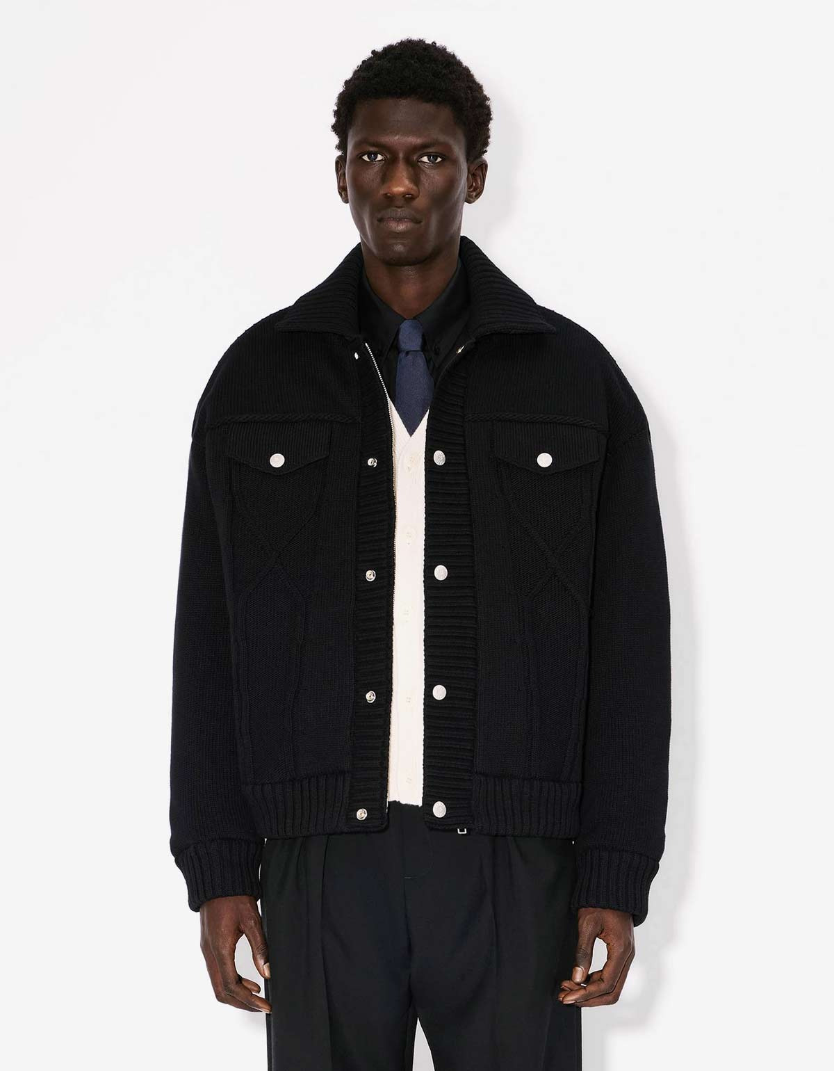 Kenzo Black Knitted Puffer Jacket - 2