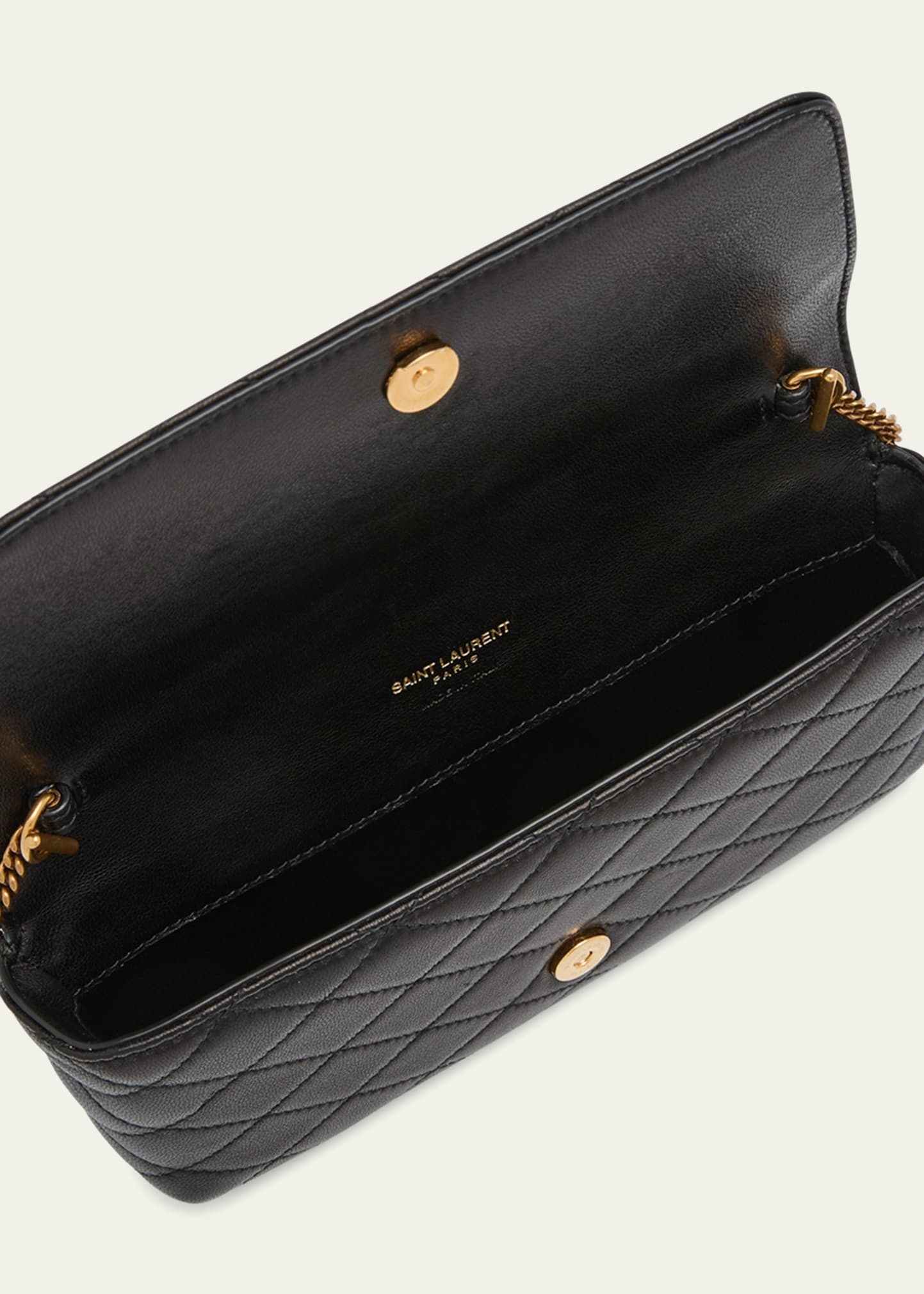 Gaby Phone Holder YSL Crossbody Bag in Quilted Smooth Leather - 4