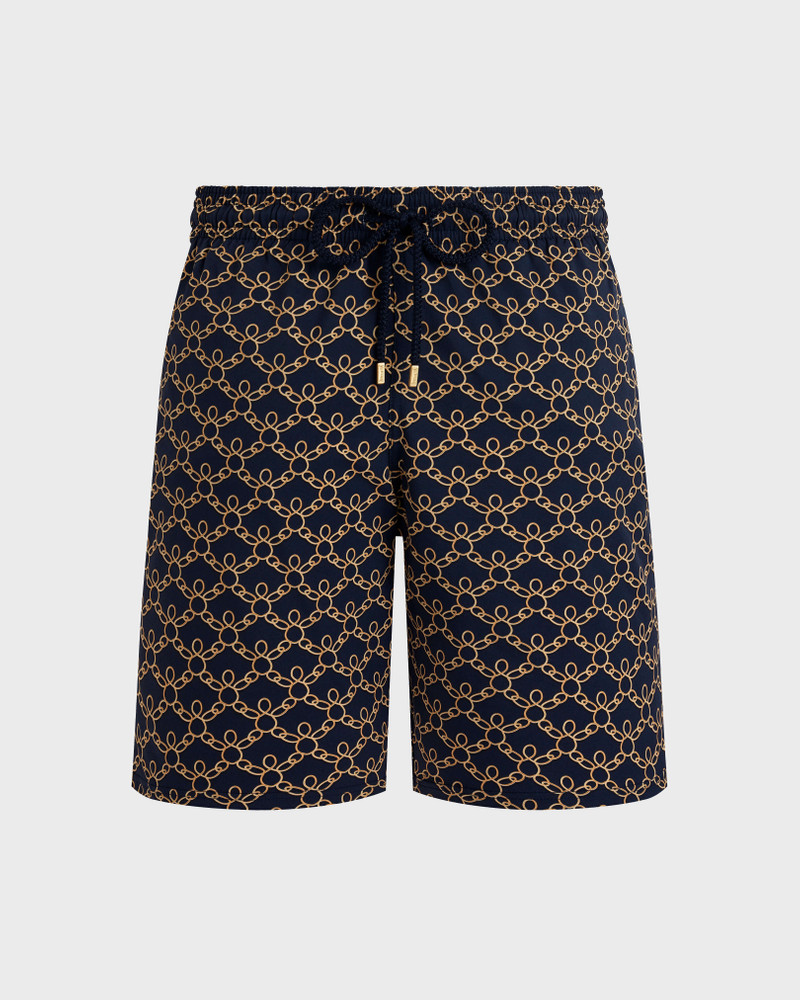 MEN LONG STRETCH SWIM SHORTS TURTLES CHAIN 1