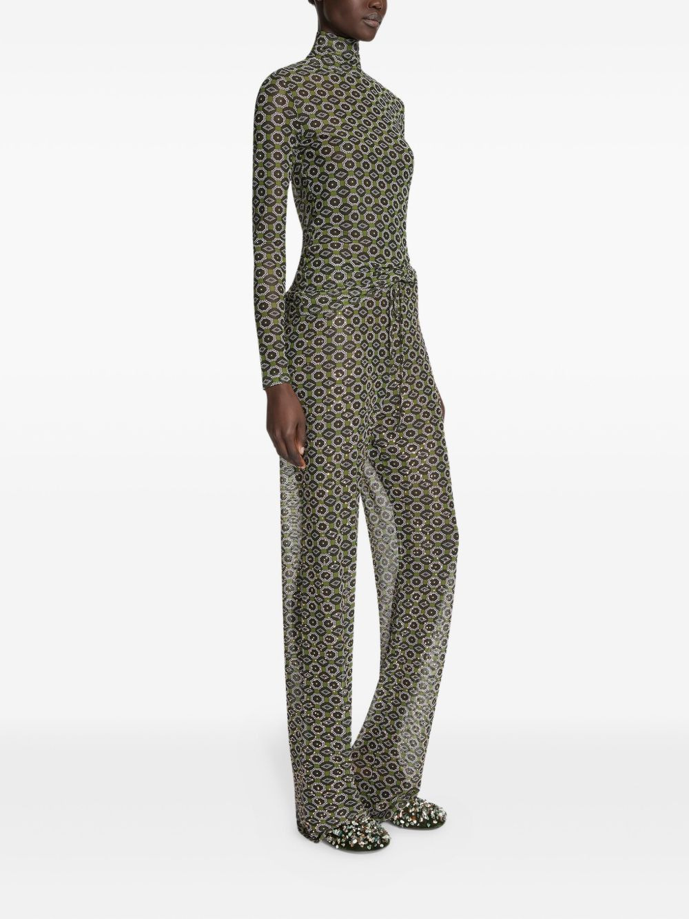 geometric-pattern trousers - 3