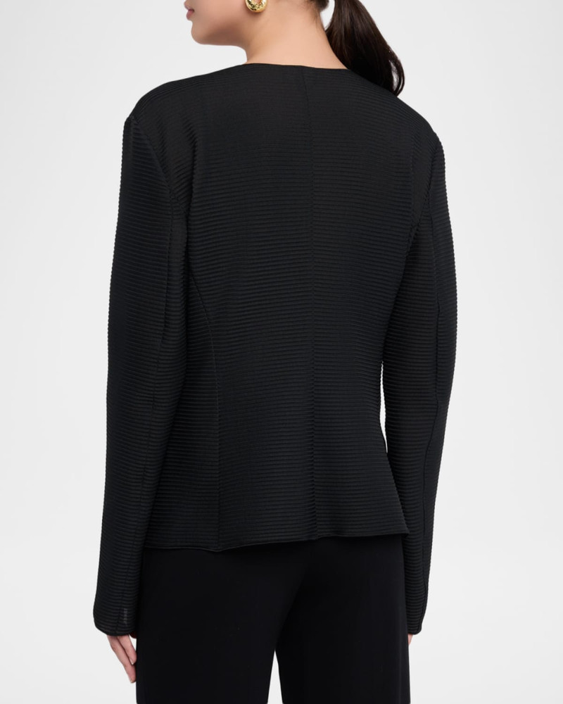 Single-Button Ribbed Jersey Jacket 3