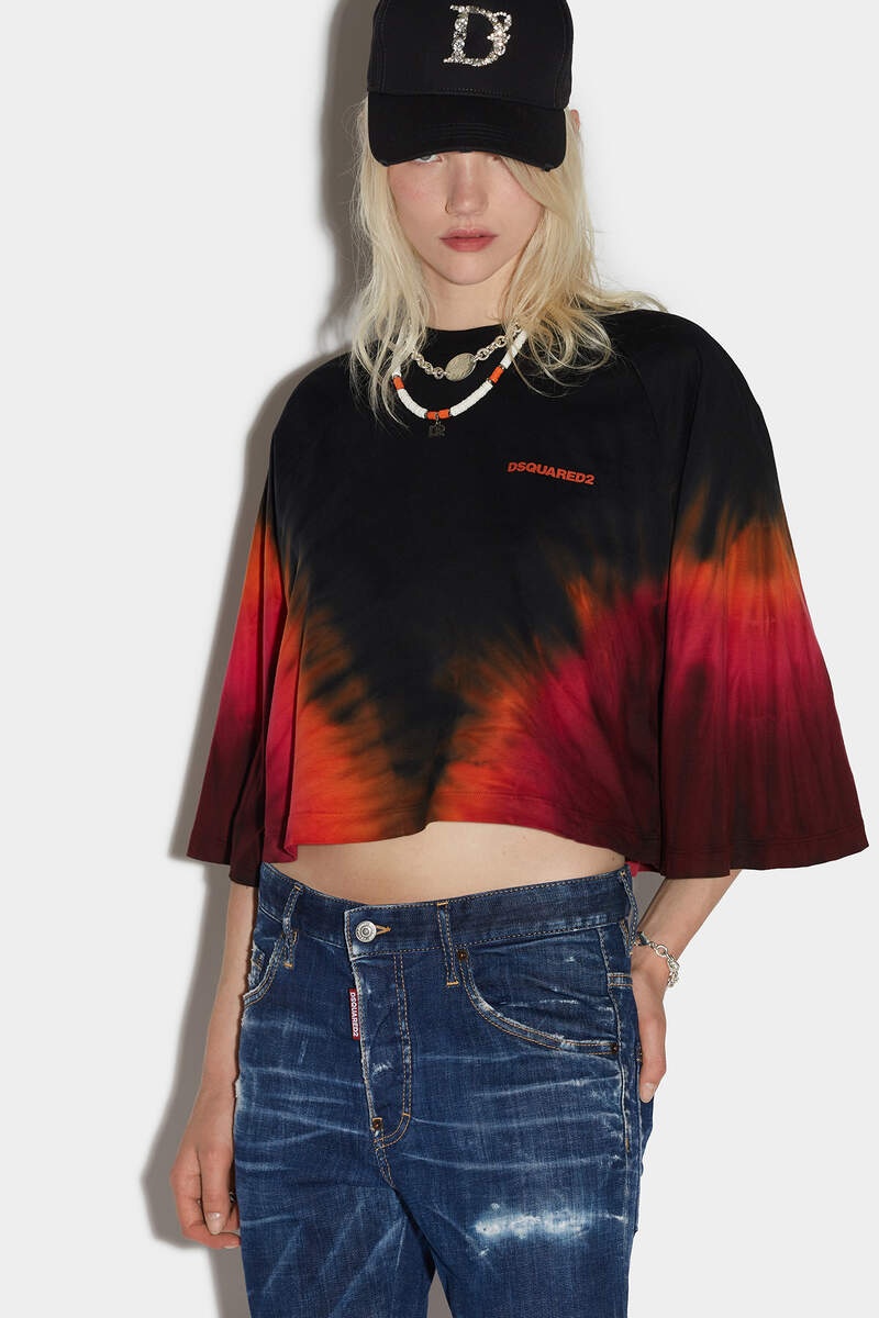 D2 FLAME CROP BOXY T-SHIRT - 1