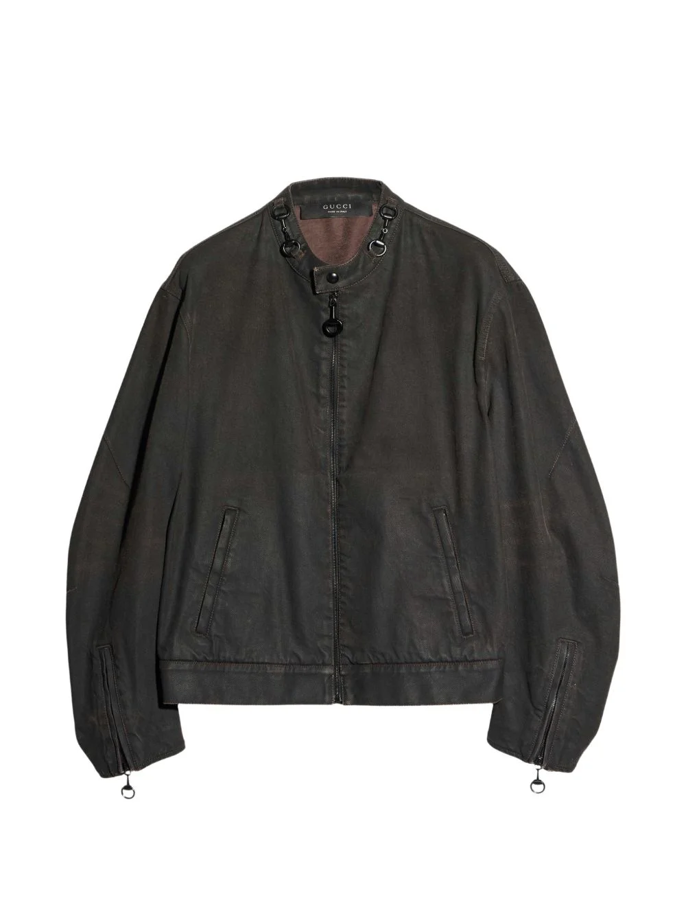 Horsebit zip-up jacket - 1