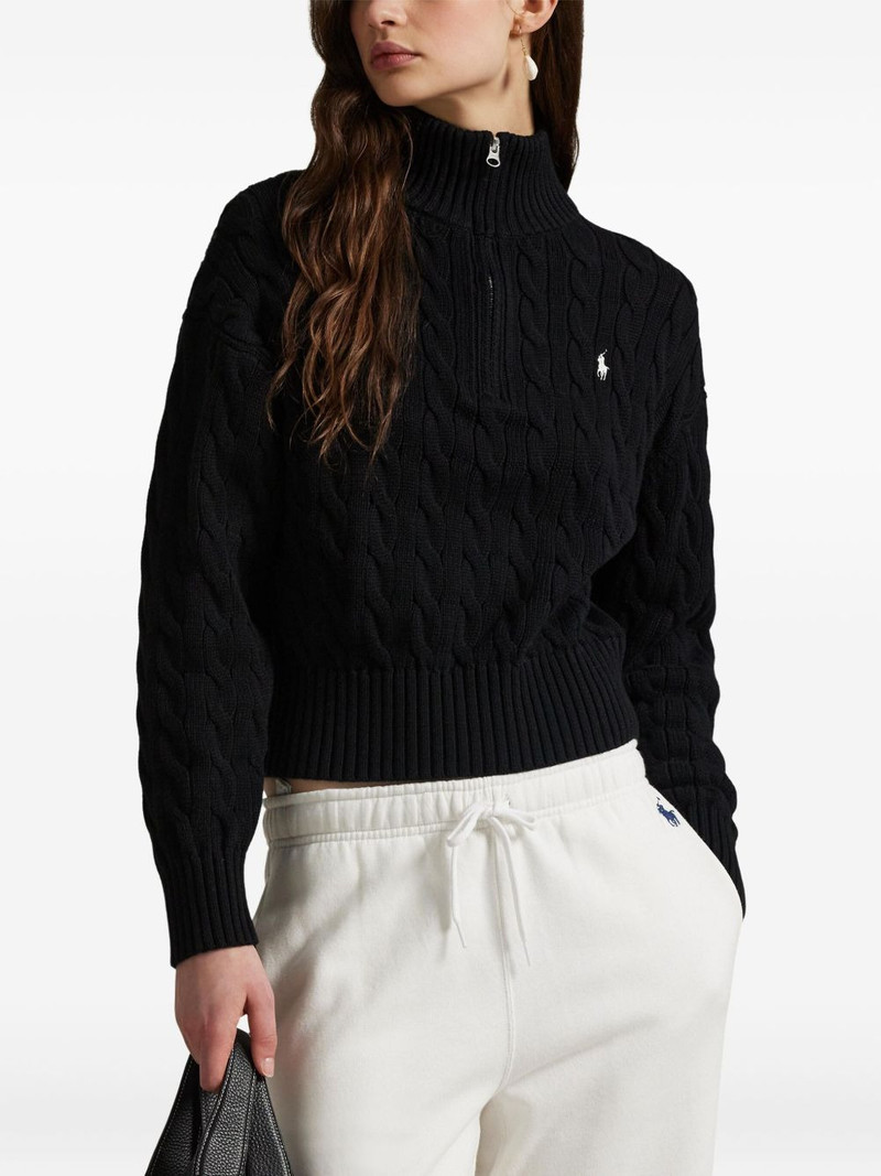 cable-knit half-zip sweater 3