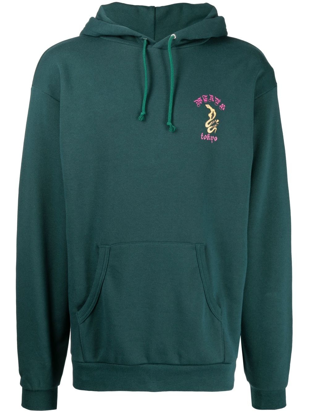 embroidered-logo pullover hoodie - 1