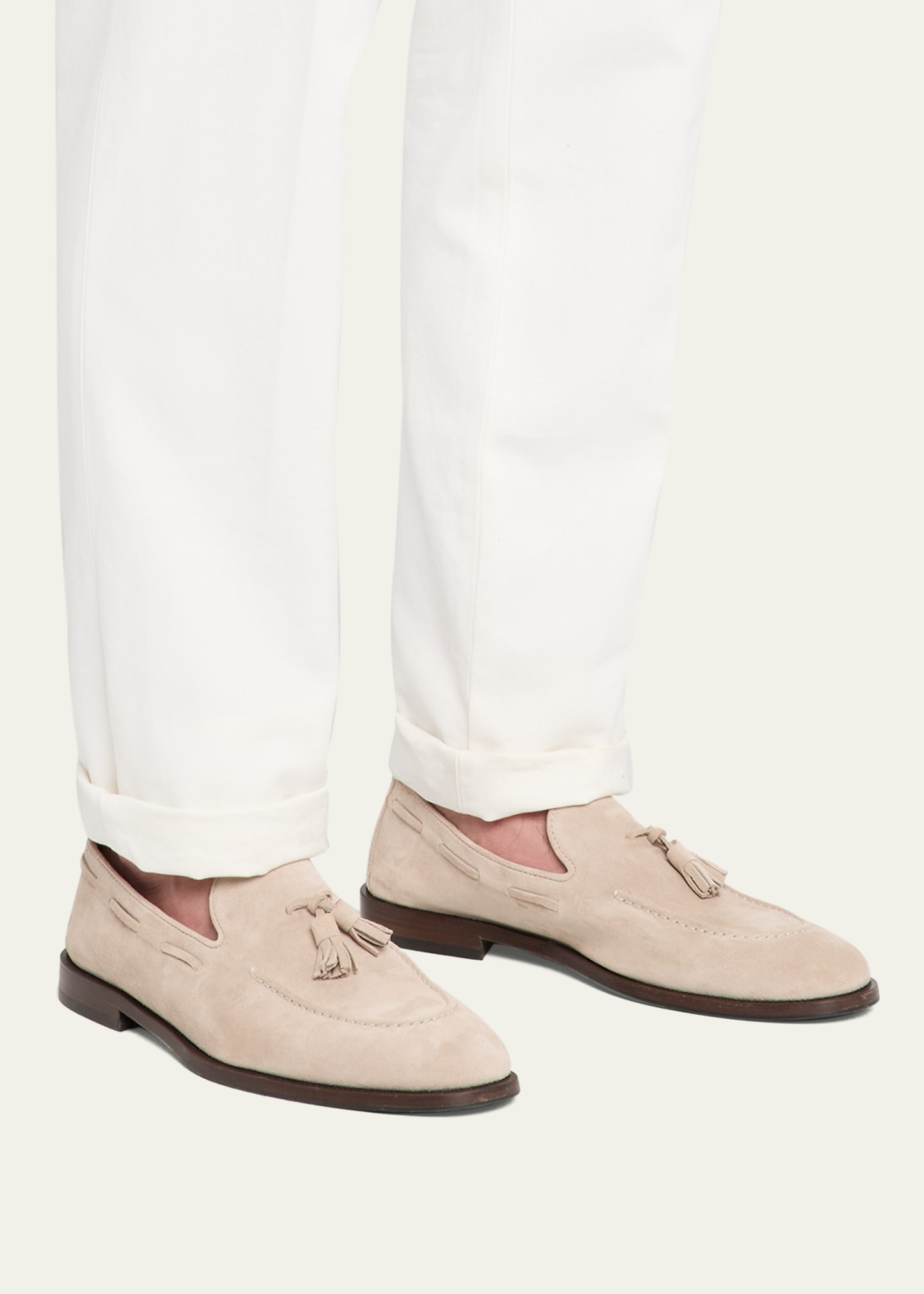 Men's Suede Flex-Sole Tassel Loafers - 2