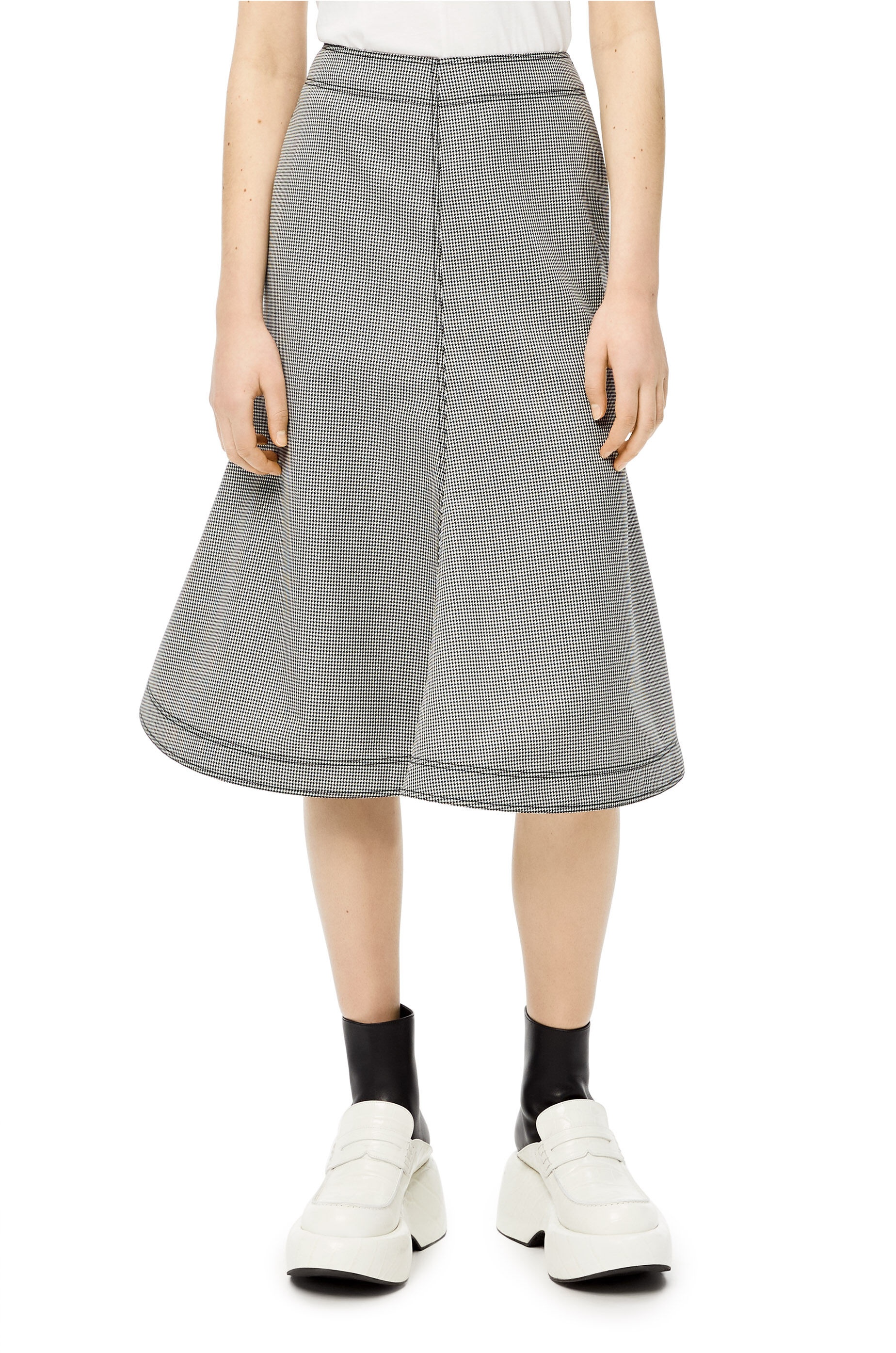 Houndstooth midi skirt in wool - 3