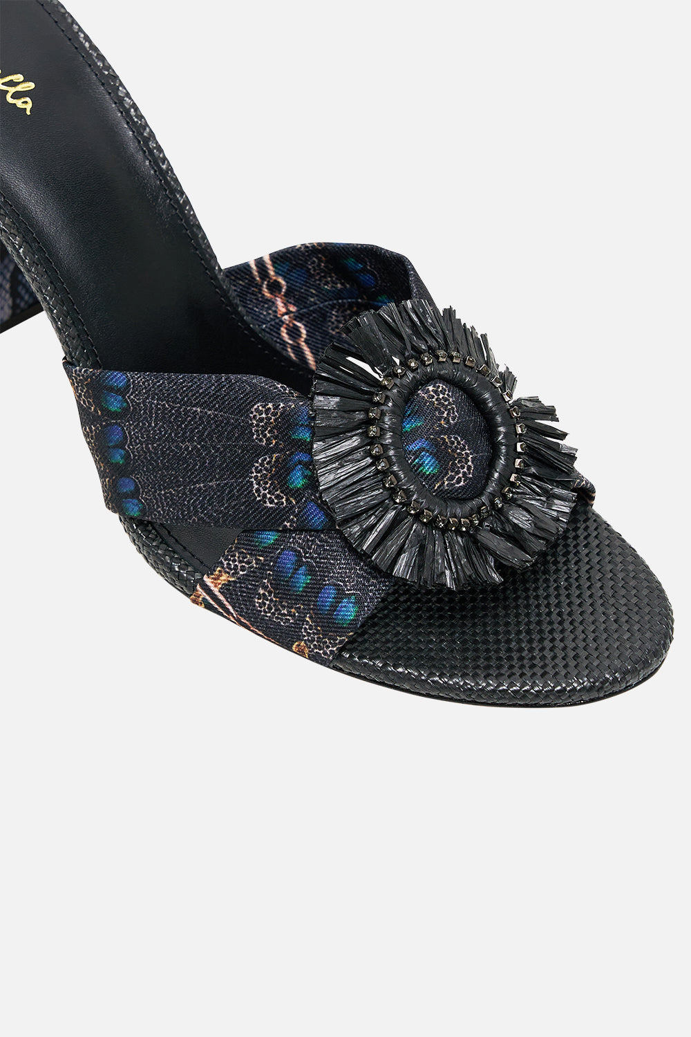 AZRA PRINTED RAFFIA MULE HEEL - 4