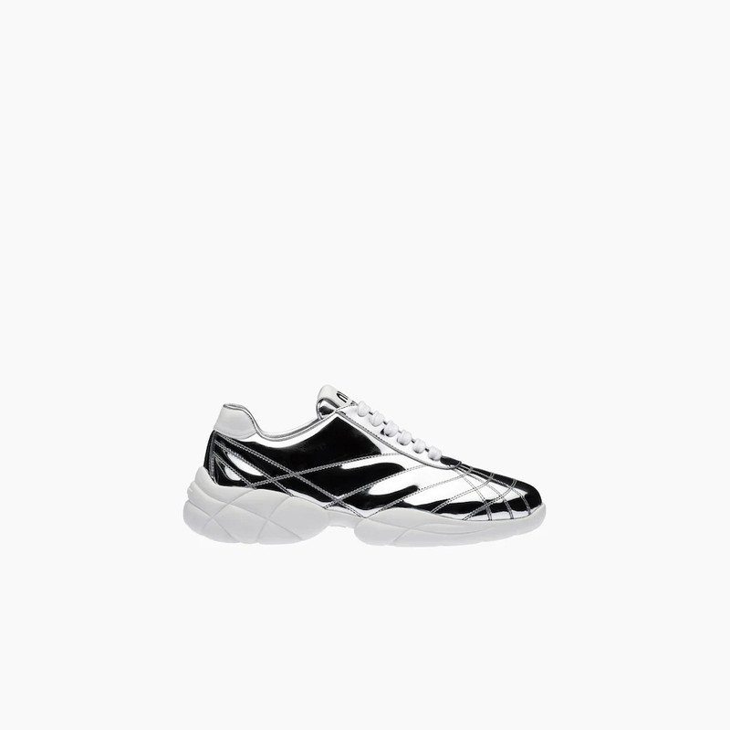 Miu Miu Metallic technical fabric sneakers outlook